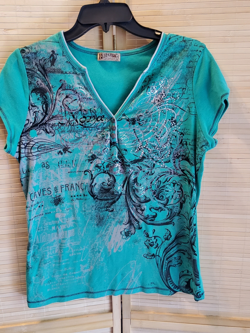 Blue Canyon Graphic Short Sleeve Women's Top Y2K
